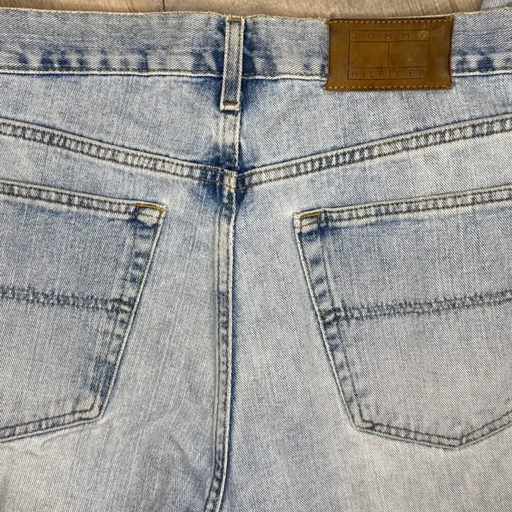 Vintage Y2K Distressed Tommy Hilfiger Flag Jeans Mens Size 36x30